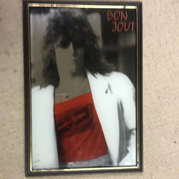 Vintage Rare Bon Jovi Mirror Art - Picture 1 of 6